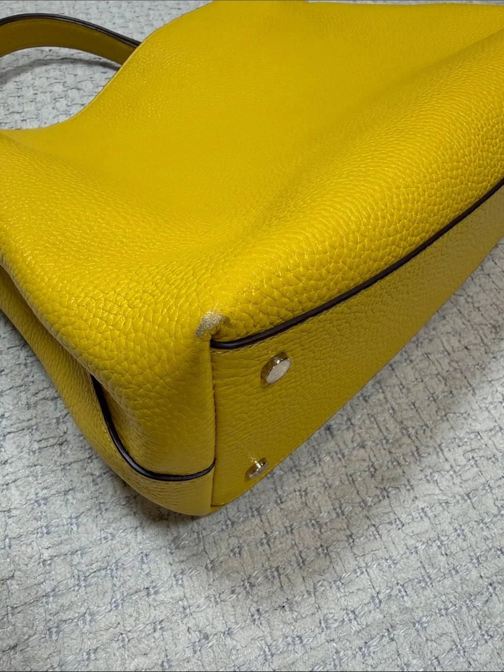 Kate Spade Yellow Leather Chain Shoulder Bag Satchel Tote Purse Gorgeous!